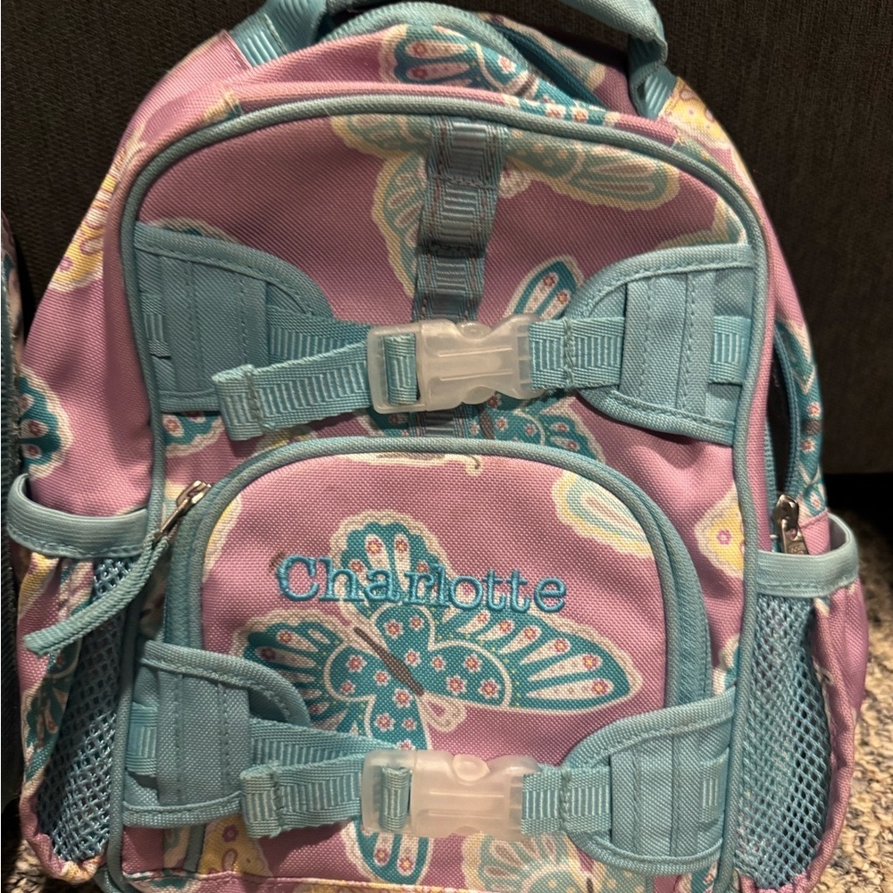Pottery Barn Kids Purple and Blue Butterfly backpack